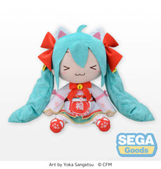 SEGA Hatsune Miku Maneki Miku Fluffy Plush (LL) Pre-Order